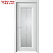 Дверное полотно "Otto", 600×2000 мм, остеклённое, цвет белый бархат сатин