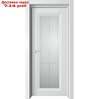 Дверное полотно "Otto", 600×2000 мм, остеклённое, цвет белый бархат сатин