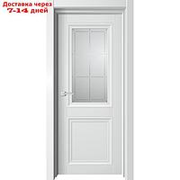 Дверное полотно "Atom", 600×2000 мм, остеклённое, сатин, цвет белый бархат