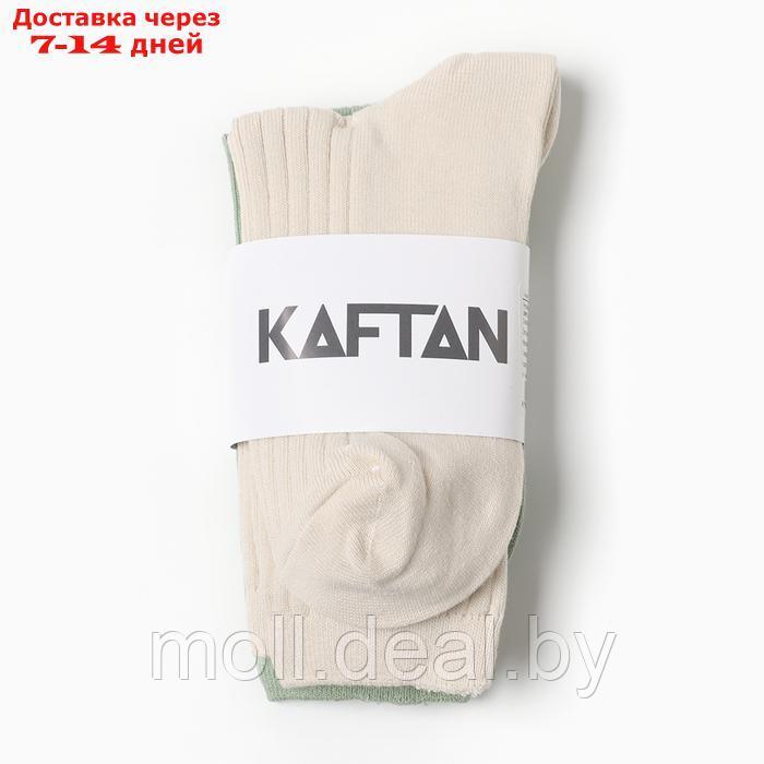 Набор женских носков KAFTAN Base, 2 пары, размер 36-39 (23-25 см) молочн/оливк - фото 3 - id-p227087267