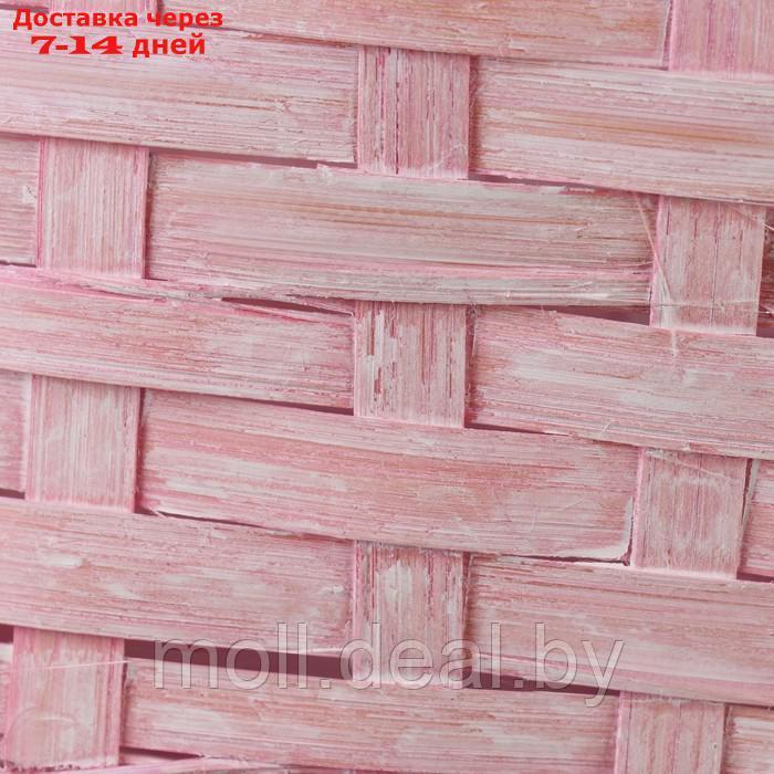 Корзина плетеная, 26 х 13 х 11 см, розовая, бамбук - фото 5 - id-p227091236