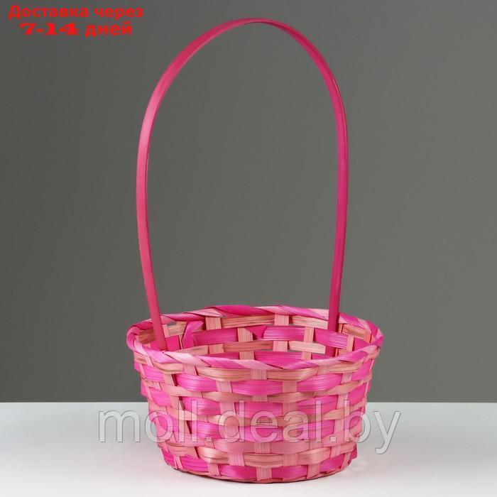 Корзина плетеная, 20,5 × 9,5 × 33 см, розовая, бамбук - фото 1 - id-p227091238