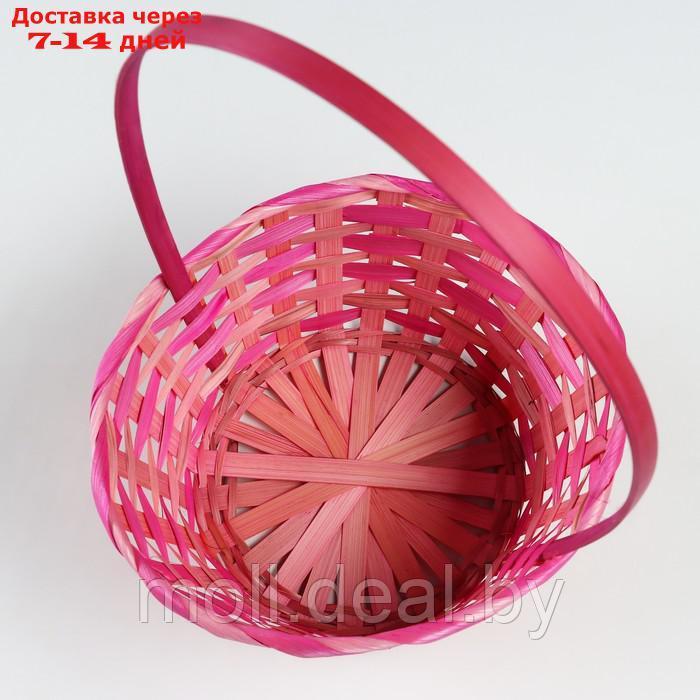 Корзина плетеная, 20,5 × 9,5 × 33 см, розовая, бамбук - фото 4 - id-p227091238