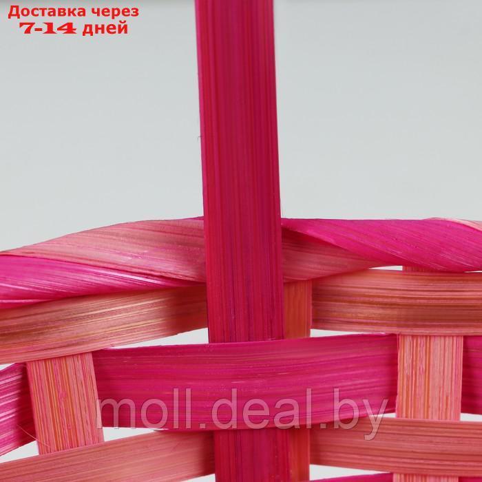 Корзина плетеная, 20,5 × 9,5 × 33 см, розовая, бамбук - фото 5 - id-p227091238