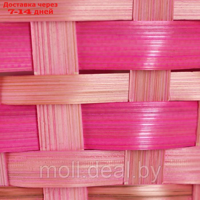 Корзина плетеная, 20,5 × 9,5 × 33 см, розовая, бамбук - фото 6 - id-p227091238