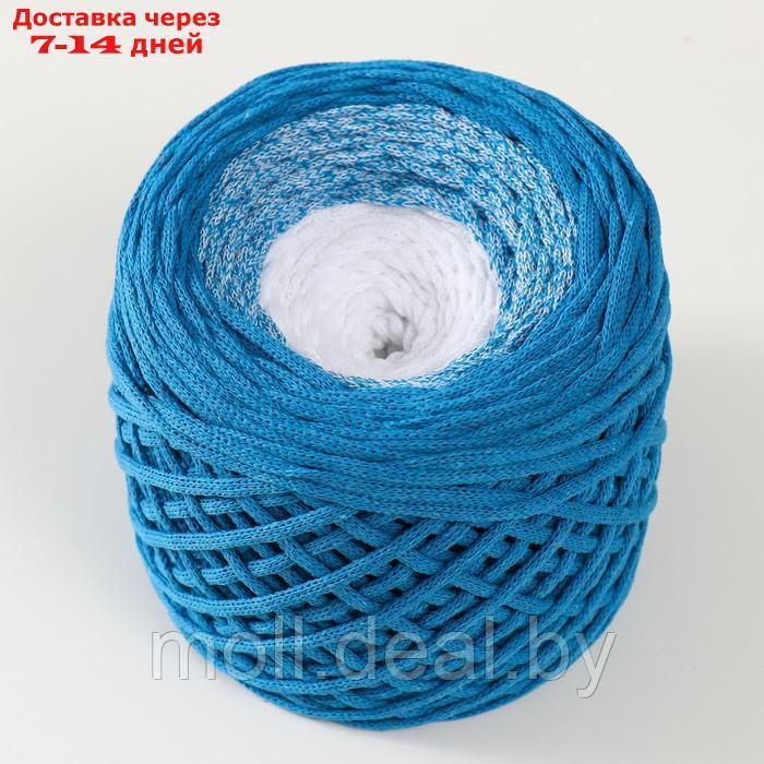 Хлопковый шнур 3 мм 220м/240±5 гр Градиент "Лето" (голубой/белый) - фото 1 - id-p227089244