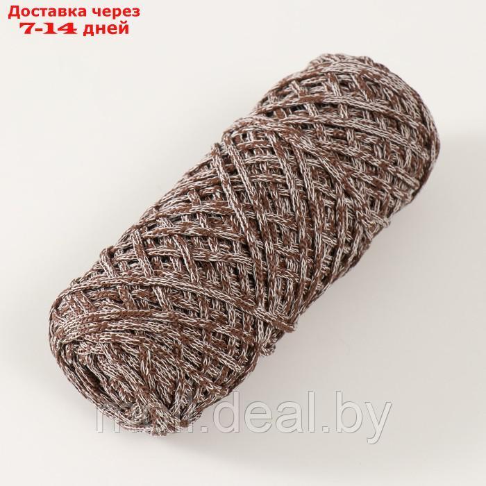 Шнур для вязания 35% хлопок,65% полипропилен 3 мм 85м/165±5 гр (Экрю/шоколад) - фото 2 - id-p227089246