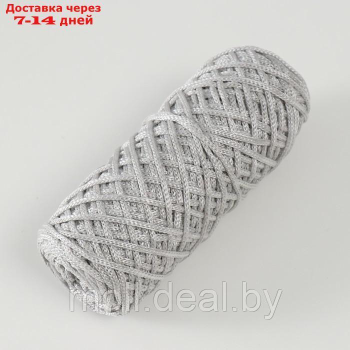 Шнур для вязания 35% хлопок,65% полипропилен 3 мм 85м/165±5 гр ( Серый/белый) - фото 2 - id-p227089247