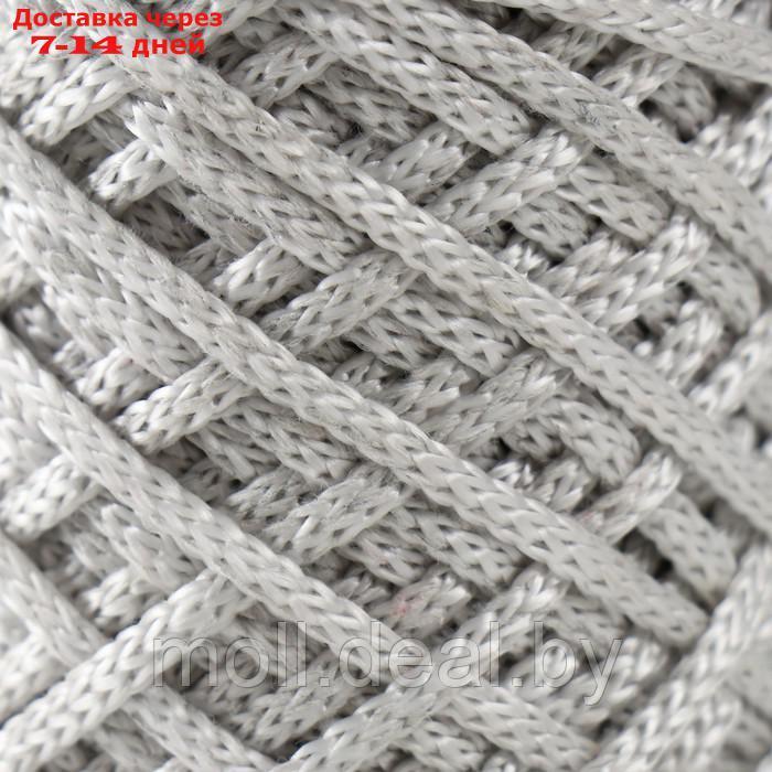 Шнур для вязания 35% хлопок,65% полипропилен 3 мм 85м/165±5 гр ( Серый/белый) - фото 3 - id-p227089247
