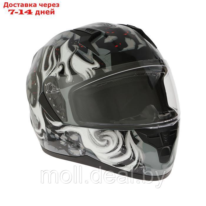 Шлем интеграл с двумя визорами, размер XL, модель BLD-M67E, черно-серый - фото 4 - id-p227087273
