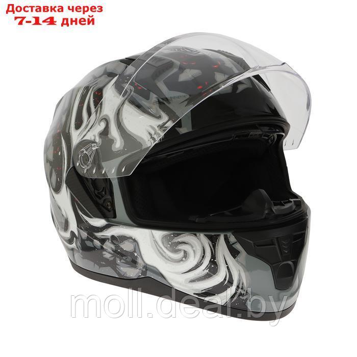 Шлем интеграл с двумя визорами, размер XL, модель BLD-M67E, черно-серый - фото 5 - id-p227087273