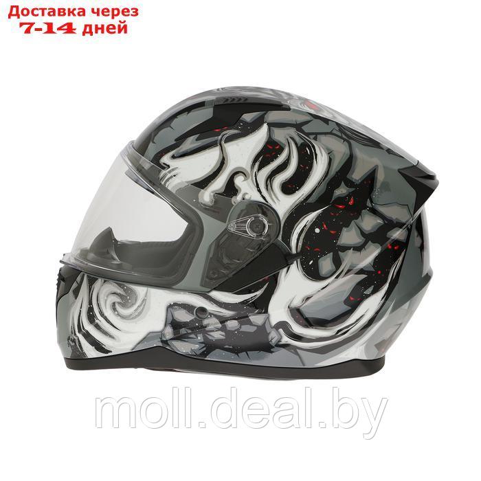 Шлем интеграл с двумя визорами, размер XL, модель BLD-M67E, черно-серый - фото 8 - id-p227087273