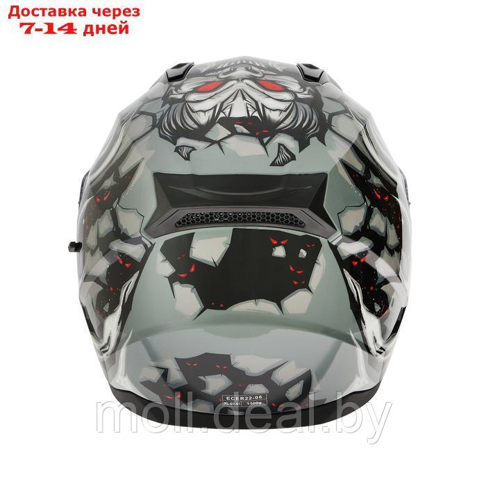Шлем интеграл с двумя визорами, размер XL, модель BLD-M67E, черно-серый - фото 9 - id-p227087273
