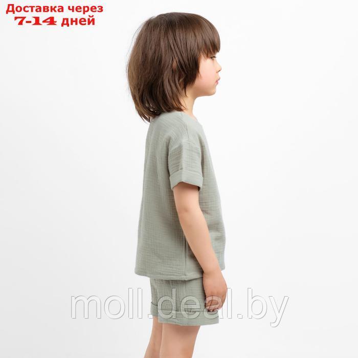 Костюм (футболка и шорты ) детский KAFTAN "Муслин", р.32 (110-116см) зелёный - фото 3 - id-p227107694