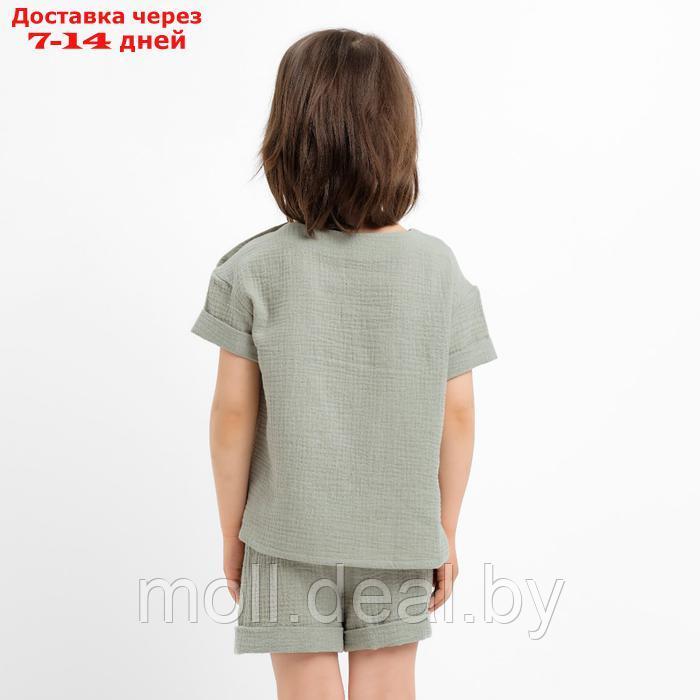 Костюм (футболка и шорты ) детский KAFTAN "Муслин", р.32 (110-116см) зелёный - фото 4 - id-p227107694