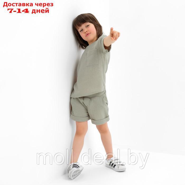 Костюм (футболка и шорты ) детский KAFTAN "Муслин", р.32 (110-116см) зелёный - фото 5 - id-p227107694