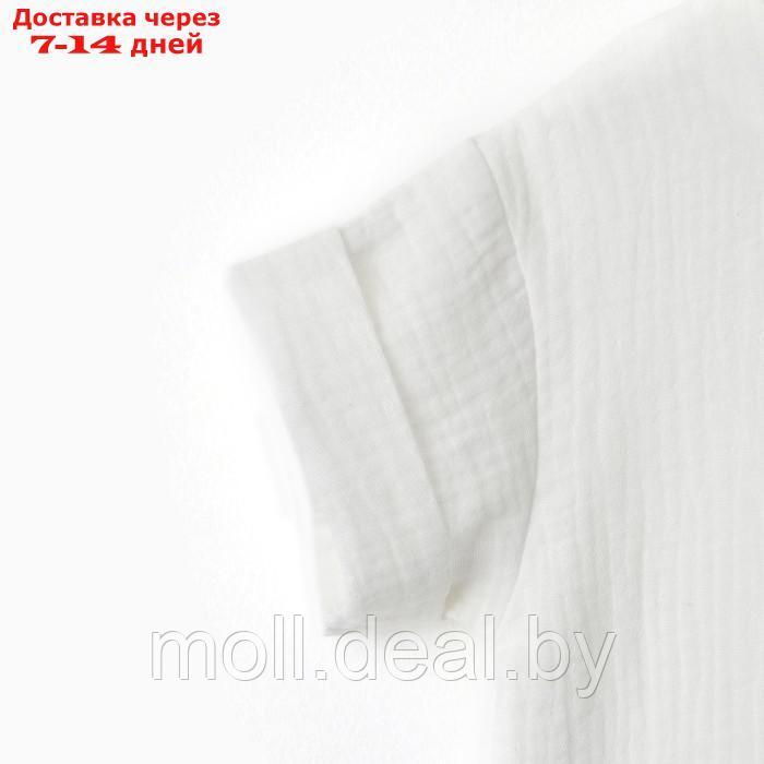 Костюм (футболка и шорты ) детский KAFTAN "Муслин", р.32 (110-116см) белый/горчичный - фото 8 - id-p227107695