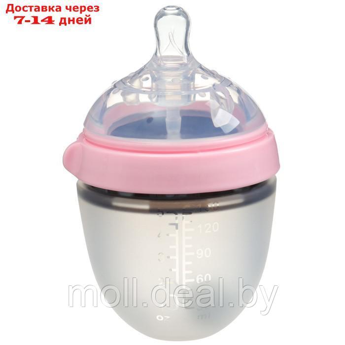 Бутылочка для кормления M&B, ШГ Ø70мм, 150мл., силиконовая колба, цвет розовый - фото 3 - id-p227084274