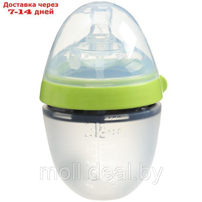 Бутылочка для кормления M&B, ШГ Ø70мм, 150мл., силиконовая колба, цвет зеленый