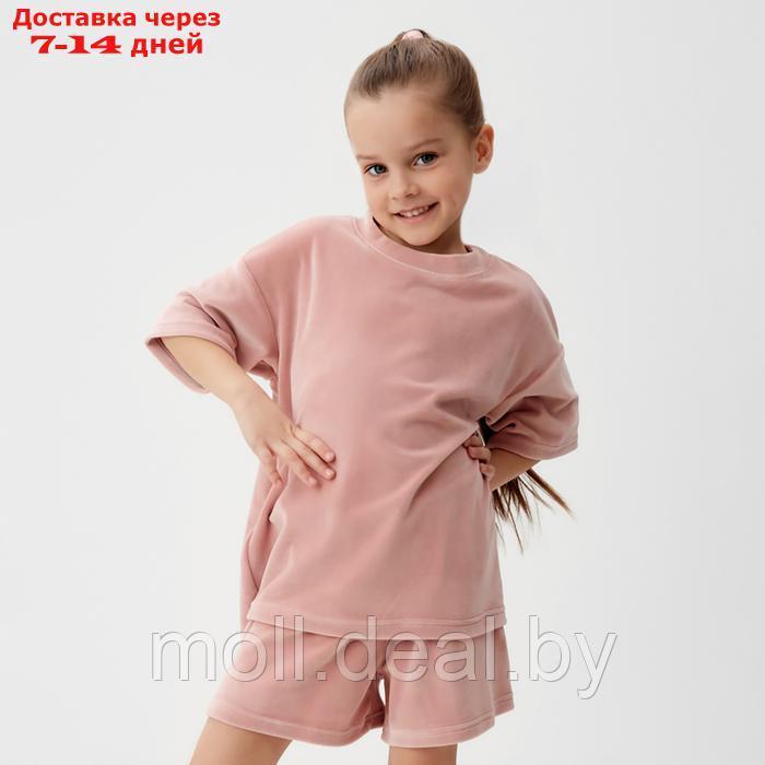 Костюм детский (футболка, шорты) KAFTAN Plushy р.36 (134-140), розовый - фото 2 - id-p227084277