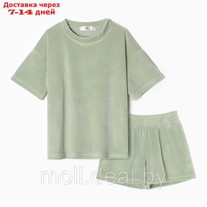Костюм детский (футболка, шорты) KAFTAN Plushy р.36 (134-140), зеленый - фото 2 - id-p227084278