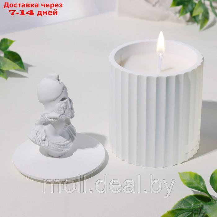 Свеча в бетоне ароматическая "Бог Арес", свежесть и белый чай, 160 гр, в коробке - фото 3 - id-p227091245