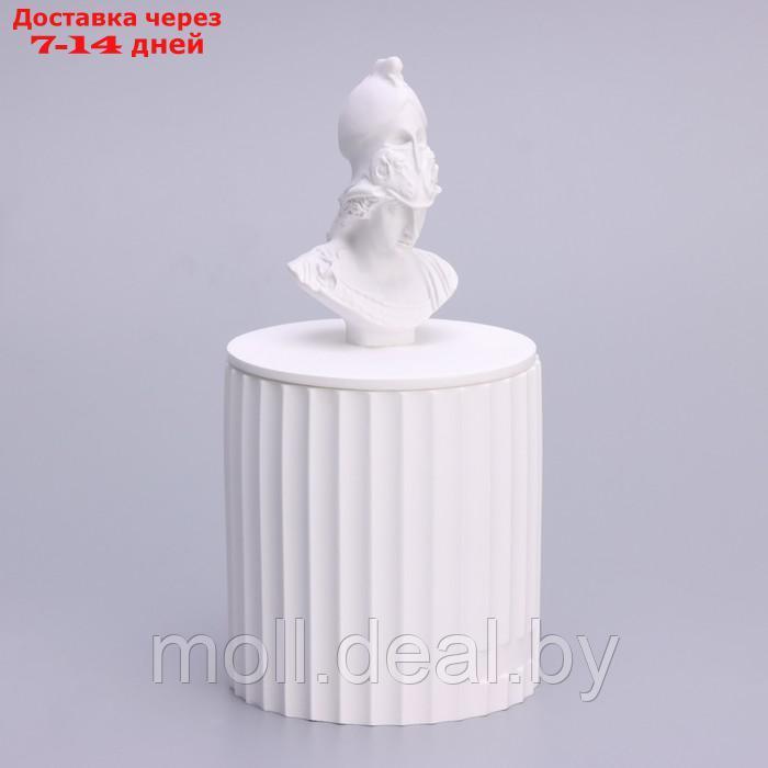 Свеча в бетоне ароматическая "Бог Арес", свежесть и белый чай, 160 гр, в коробке - фото 4 - id-p227091245