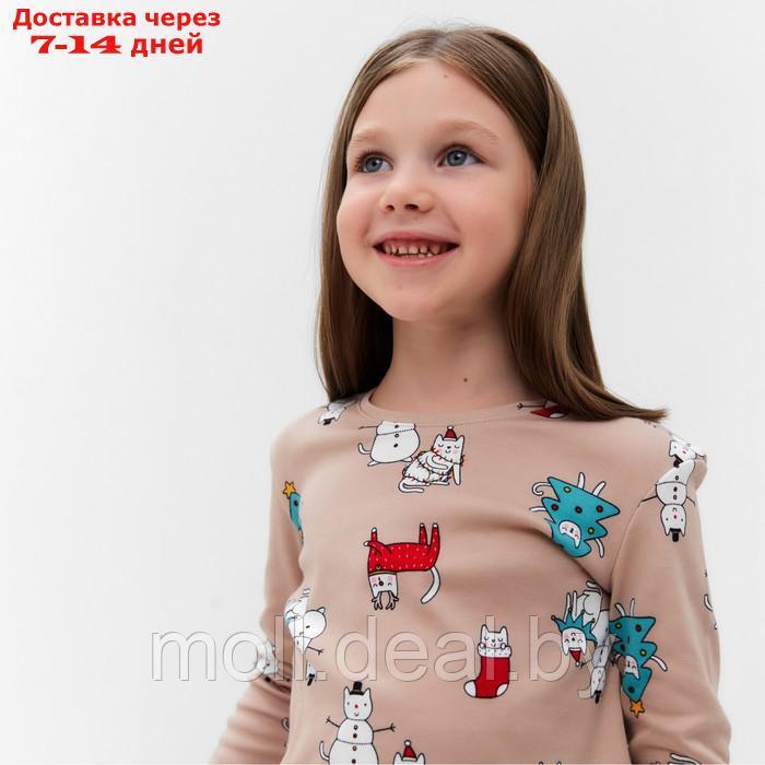 Пижама для девочки, цвет бежевый, рост 92-98 см - фото 3 - id-p227099179