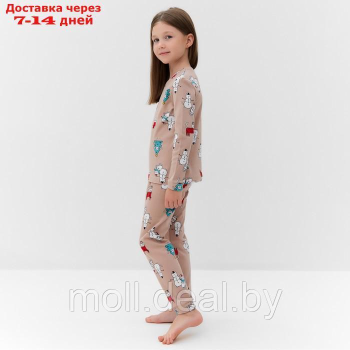 Пижама для девочки, цвет бежевый, рост 92-98 см - фото 4 - id-p227099179