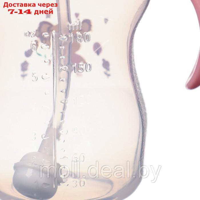 Бутылочка для кормления, ШГ Ø50мм,180 мл, +0мес., цвет розовый - фото 4 - id-p227090207