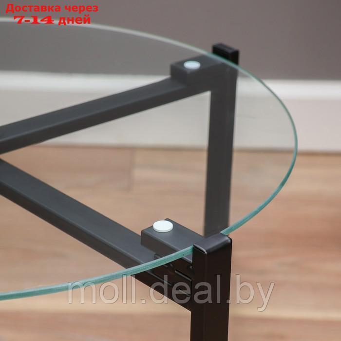 Кофейный столик "Луна" YS-8522, закаленное стекло 45х57 см - фото 4 - id-p227078320