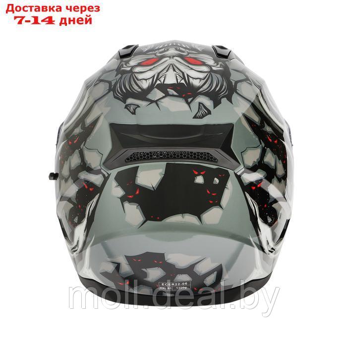 Шлем интеграл с двумя визорами, размер XXL, модель BLD-M67E, черно-серый - фото 9 - id-p227087285