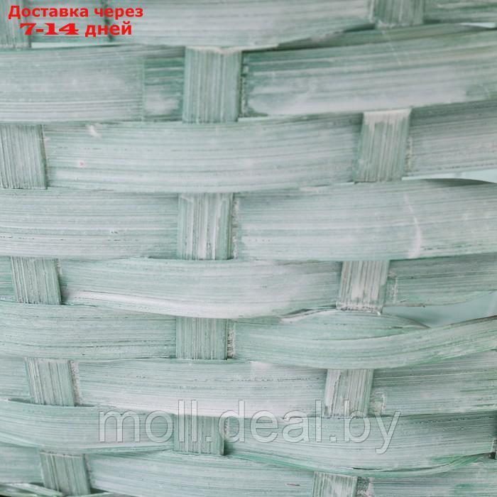 Корзина плетеная, D26 х 13 х 11 см, зеленая, бамбук - фото 5 - id-p227091252