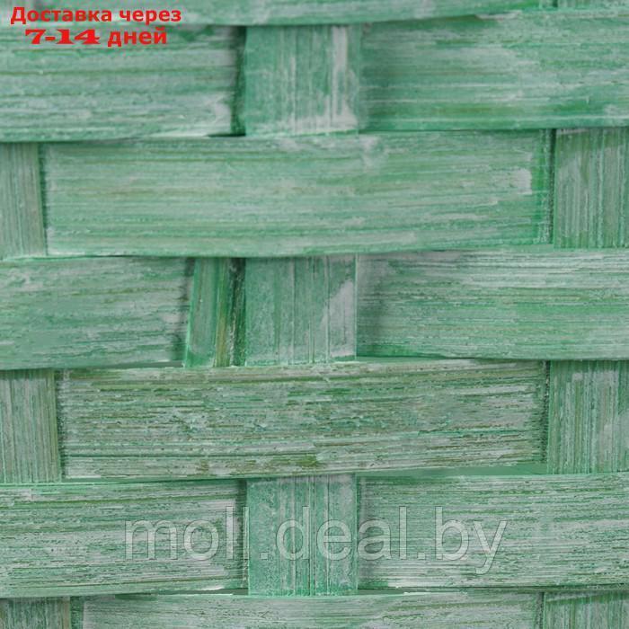 Корзина плетеная, D25 х 17 х 11/18 см, зелёная, бамбук - фото 5 - id-p227091254