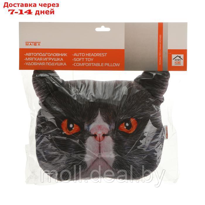 Подушка на подголовник МАТЕХ ANIMALS LINE, Кот, красные глаза, 30 х 25 х 10 см, серый - фото 7 - id-p227088244