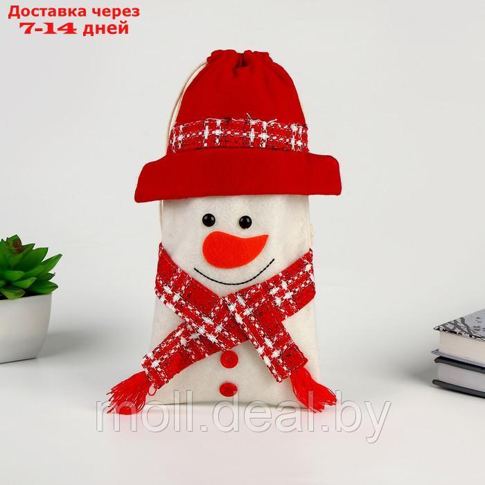 Мешок для подарков "Снеговик с шарфиком"