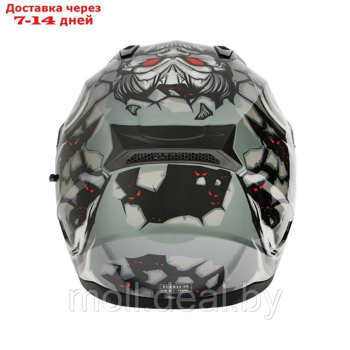 Шлем интеграл с двумя визорами, размер L, модель BLD-M67E, черно-серый - фото 9 - id-p227087290