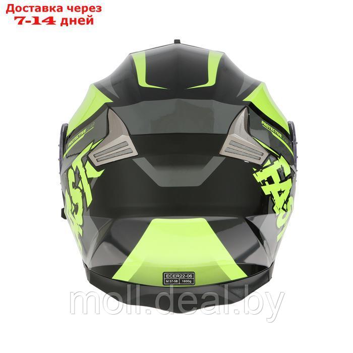Шлем модуляр с двумя визорами, размер M, модель - BLD-160E, черно-желтый - фото 2 - id-p227088250