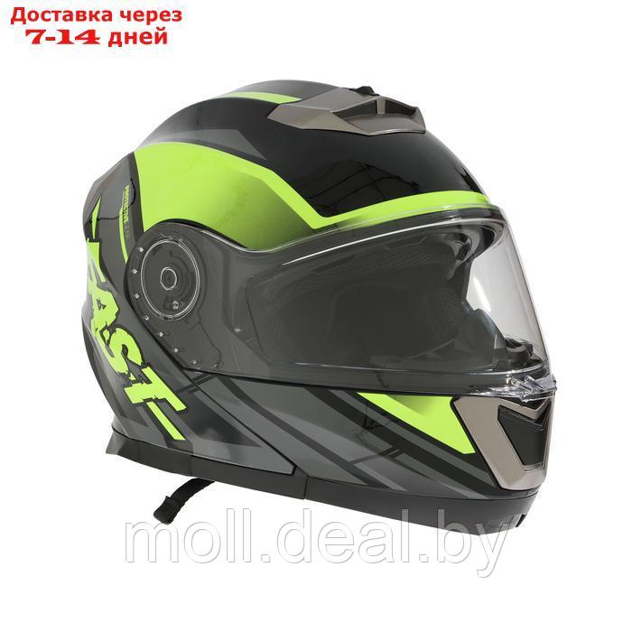 Шлем модуляр с двумя визорами, размер M, модель - BLD-160E, черно-желтый - фото 4 - id-p227088250