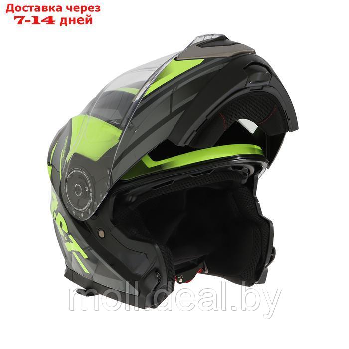 Шлем модуляр с двумя визорами, размер M, модель - BLD-160E, черно-желтый - фото 5 - id-p227088250