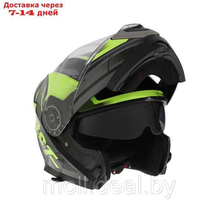 Шлем модуляр с двумя визорами, размер M, модель - BLD-160E, черно-желтый - фото 6 - id-p227088250