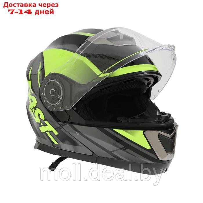 Шлем модуляр с двумя визорами, размер M, модель - BLD-160E, черно-желтый - фото 7 - id-p227088250