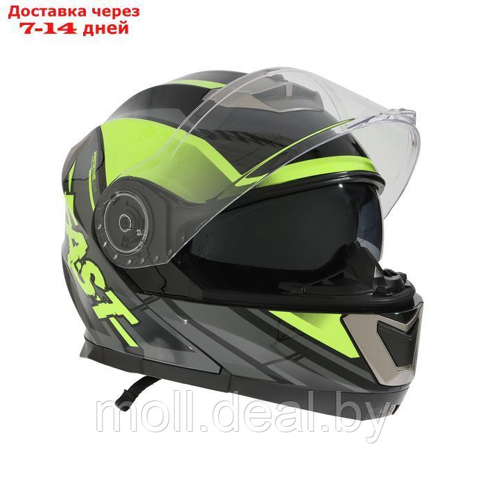 Шлем модуляр с двумя визорами, размер M, модель - BLD-160E, черно-желтый - фото 8 - id-p227088250