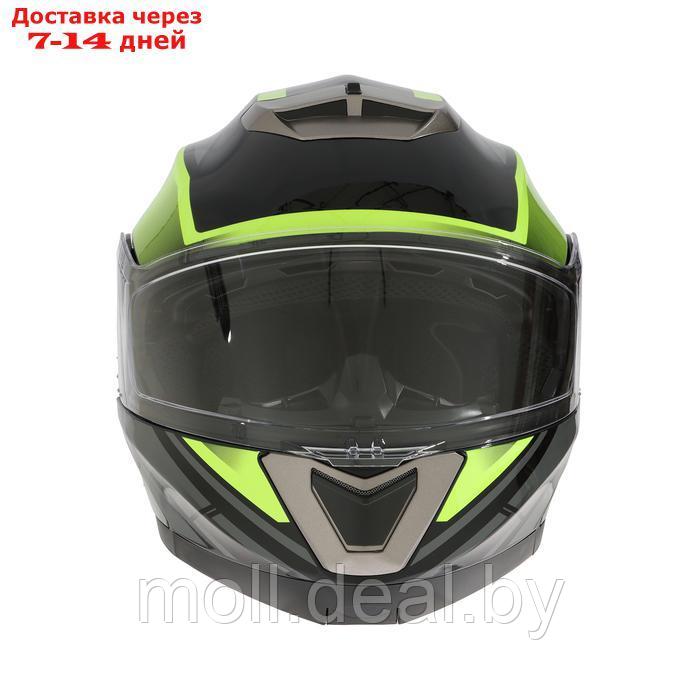 Шлем модуляр с двумя визорами, размер M, модель - BLD-160E, черно-желтый - фото 9 - id-p227088250
