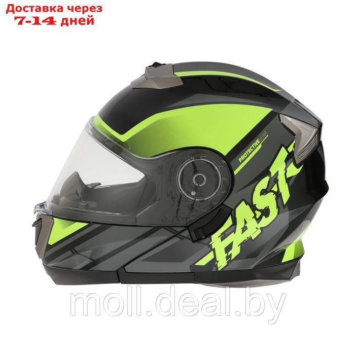 Шлем модуляр с двумя визорами, размер M, модель - BLD-160E, черно-желтый - фото 10 - id-p227088250