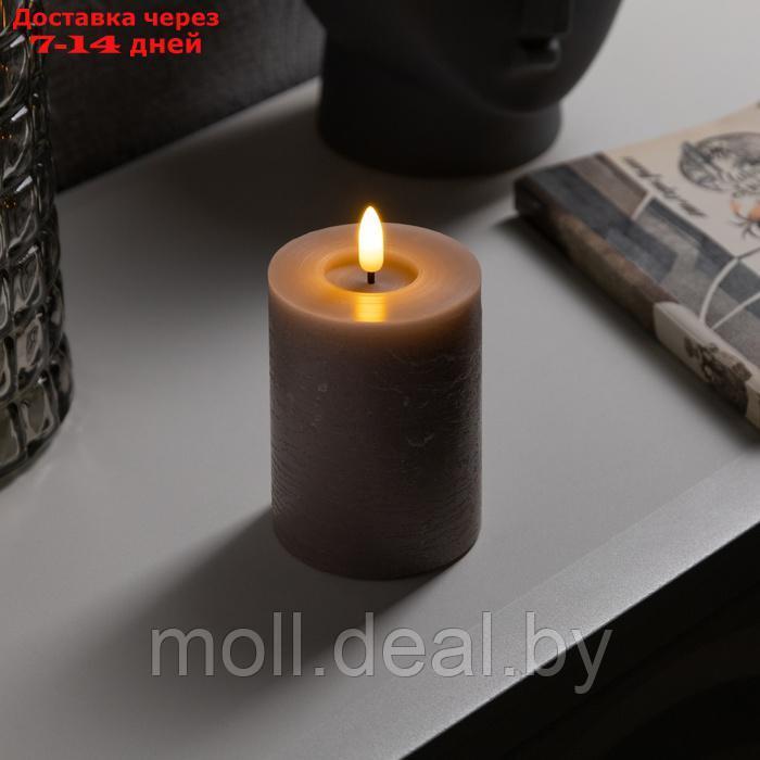 Светодиодная свеча лиловая, 7.5 × 12.5 × 7.5 см, воск, пластик, батарейки АААх2 (не в комплекте), свечение - фото 1 - id-p227081348