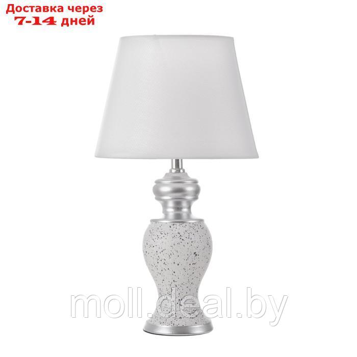 Настольная лампа "Ламина" Е14 40Вт бело-серебристый 22х22х40 см - фото 6 - id-p227077350