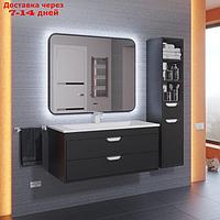 Зеркало для ванной Uperwood Modul, 65х80 см, бесконтактный сенсор, черное, хол. подсветка