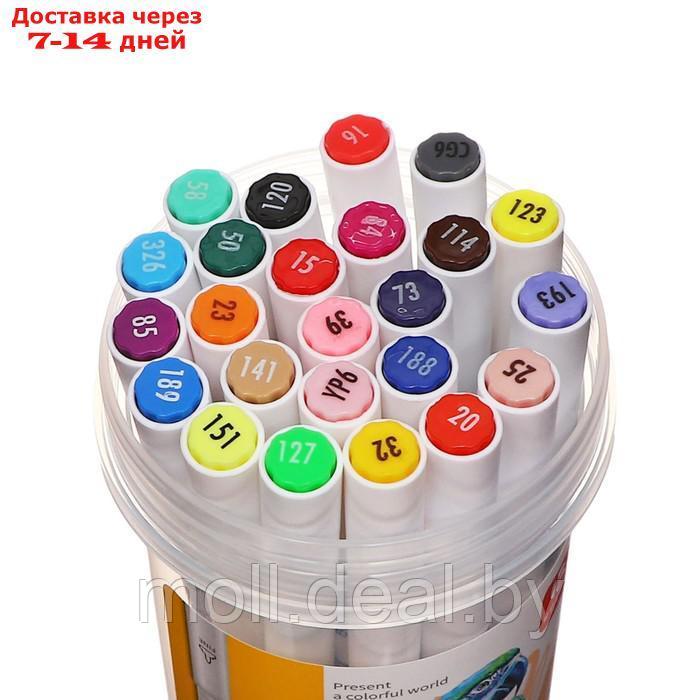 Набор маркеров, 24 цветов, двусторонние, пулевидный и скошенный наконечники - фото 2 - id-p227103588