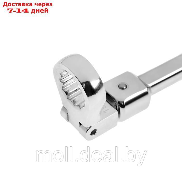 Набор накидных ключей ТУНДРА, CrV, сменные поворотные головки 9 - 19 мм, 9 шт. - фото 5 - id-p226890053